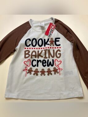 PatPat White & Brown 'Cookie Baking Crew' Long Sleeve Tee